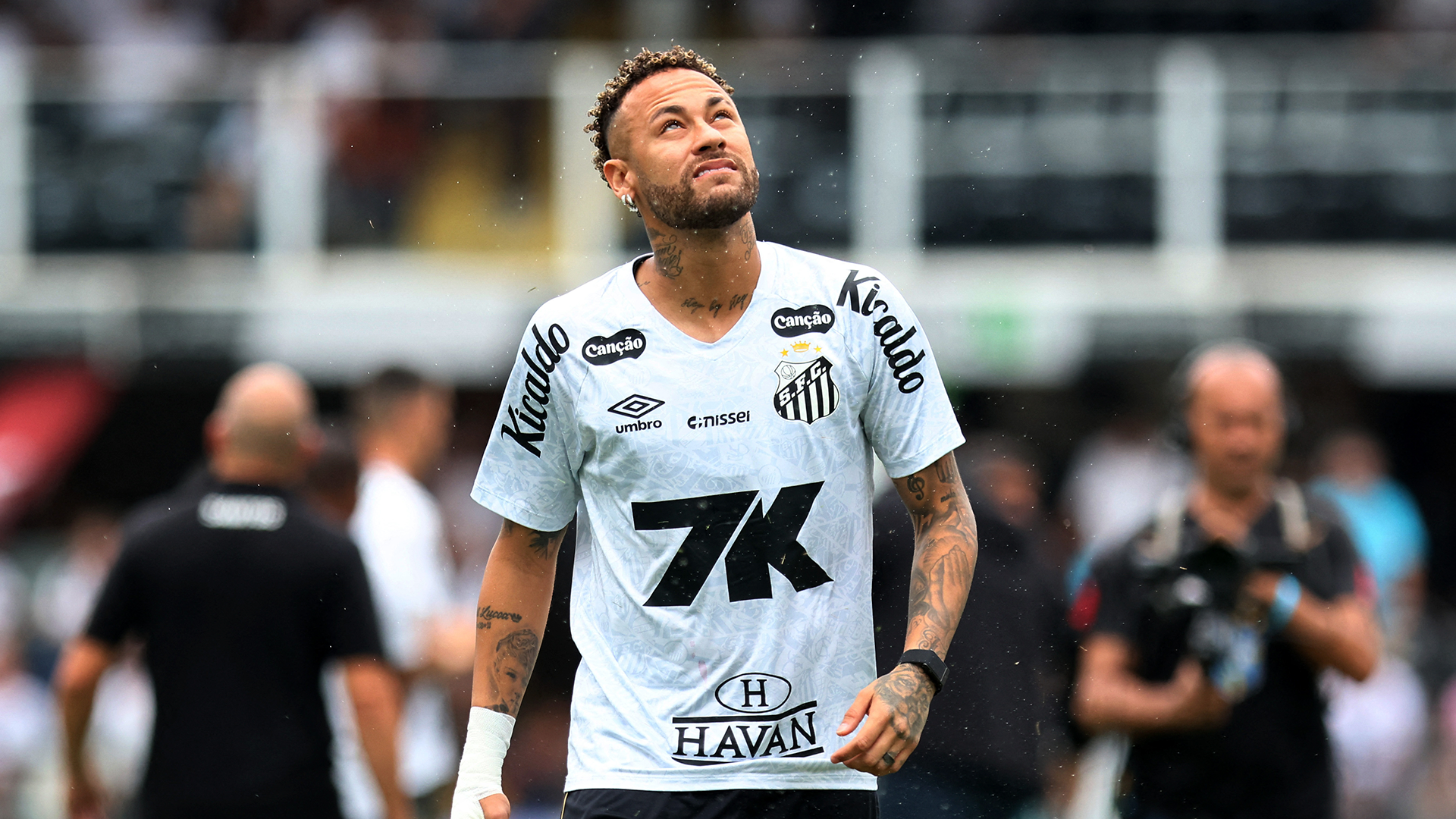 Neymar Jr durante un partido con el Santos FC.